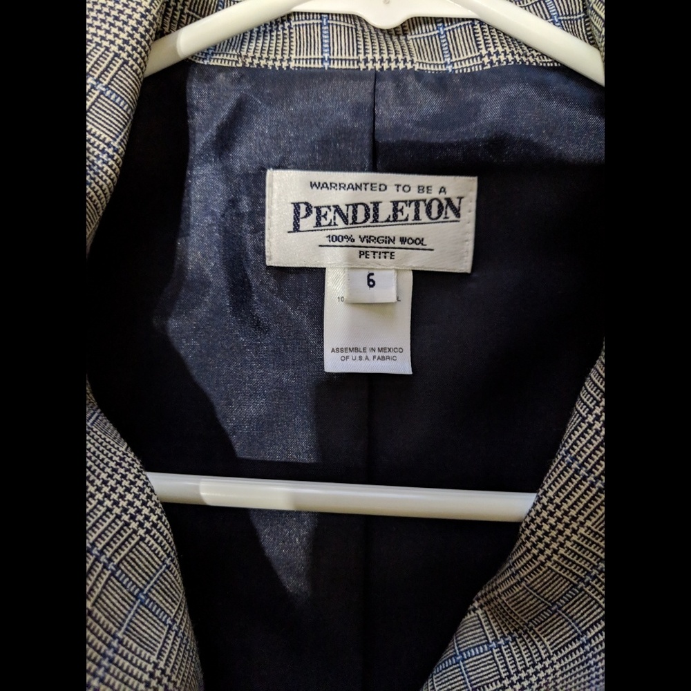 Vintage Pendleton 100% Virgin Wool Plaid Blazer - Picture 4 of 7